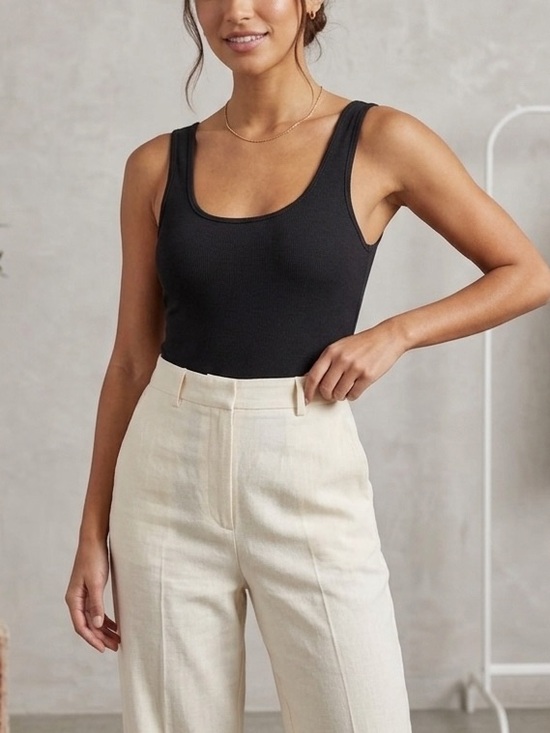 Abercrombie & Fitch Tops - Abercrombie & Fitch Black Scoop Tank Bodysuit